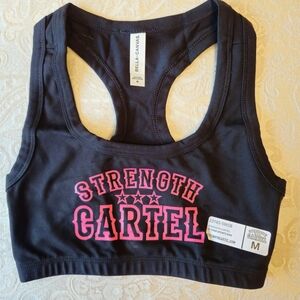 Bella Canvas Black and Pink Sports Bra